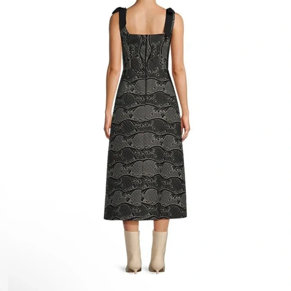 Antonio Melani x Jennifer Sumko Schawn Scroll Print Quilting Square Neck Dress 0